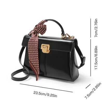 ITAMOOD Genuine Leather Women's Bag Luxury Branded Women's Handbag Fashionable and Versatile Crossbody Bag With Scarf Decor