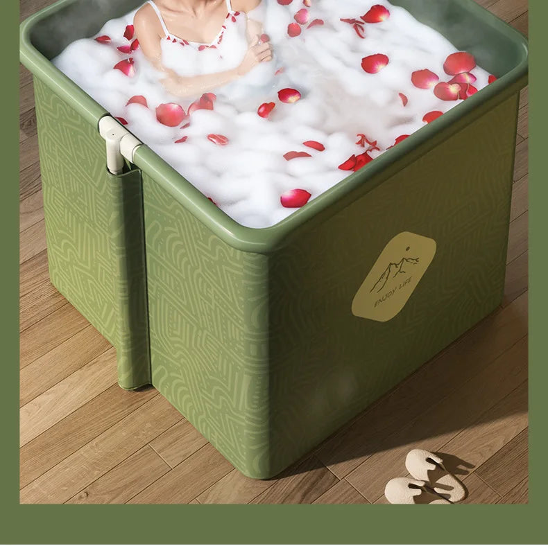 Household Children's Bath Bucket Adult Home Life Double Foldable Bath Bucket Thickened Free Installation Bathtub