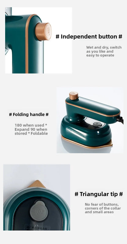 Portable Mini Steam Iron | Travel-Size Handheld Clothes Steamer for Home, Dorm & Sewing Projects
