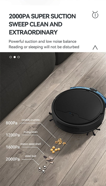 Intelligent Sweeping Robot Large Water Tank Mobile App Remote Control Planning And Cleaning Line Low Noise 2000 Pa Large Suction