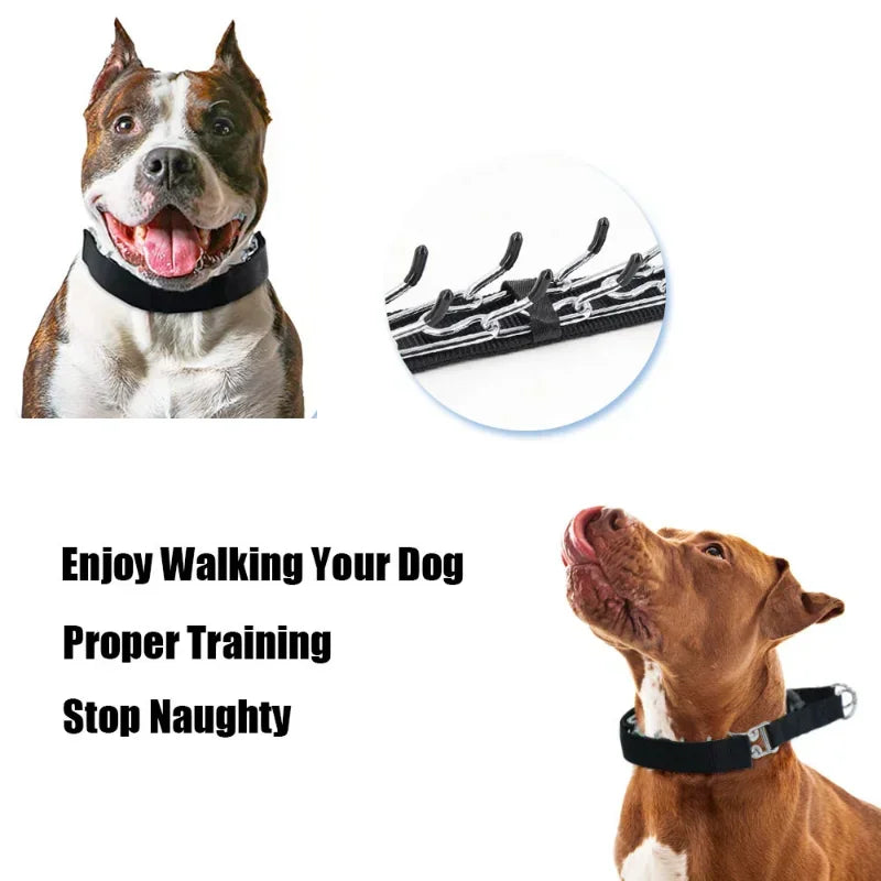 Dog Training Prong Collar | Quick Release Nylon Covered Spike Pinch Collar for Effective Pet Control