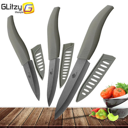 Ceramic Fruit Knife for Kitchen 3 4 5 6 inch Chef Knife with Sheath Utility Slicing Cooking Tool for Vegetable Rustproof Zirconi