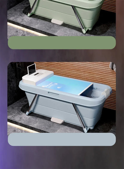 Folding Intelligent Bathtubs Adult Bath Bucket Household Full-body Sweat Steam Sauna Spa Dual-use Thickened Plastic Bath Barrel