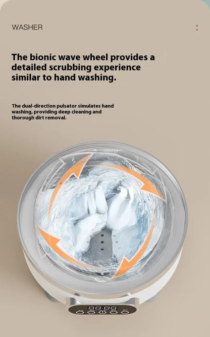 Mini Dual-Tub Washing Machine Portable Washer For Underwear/Socks 3L Capacity Blue Light Sterilization Easy Drain