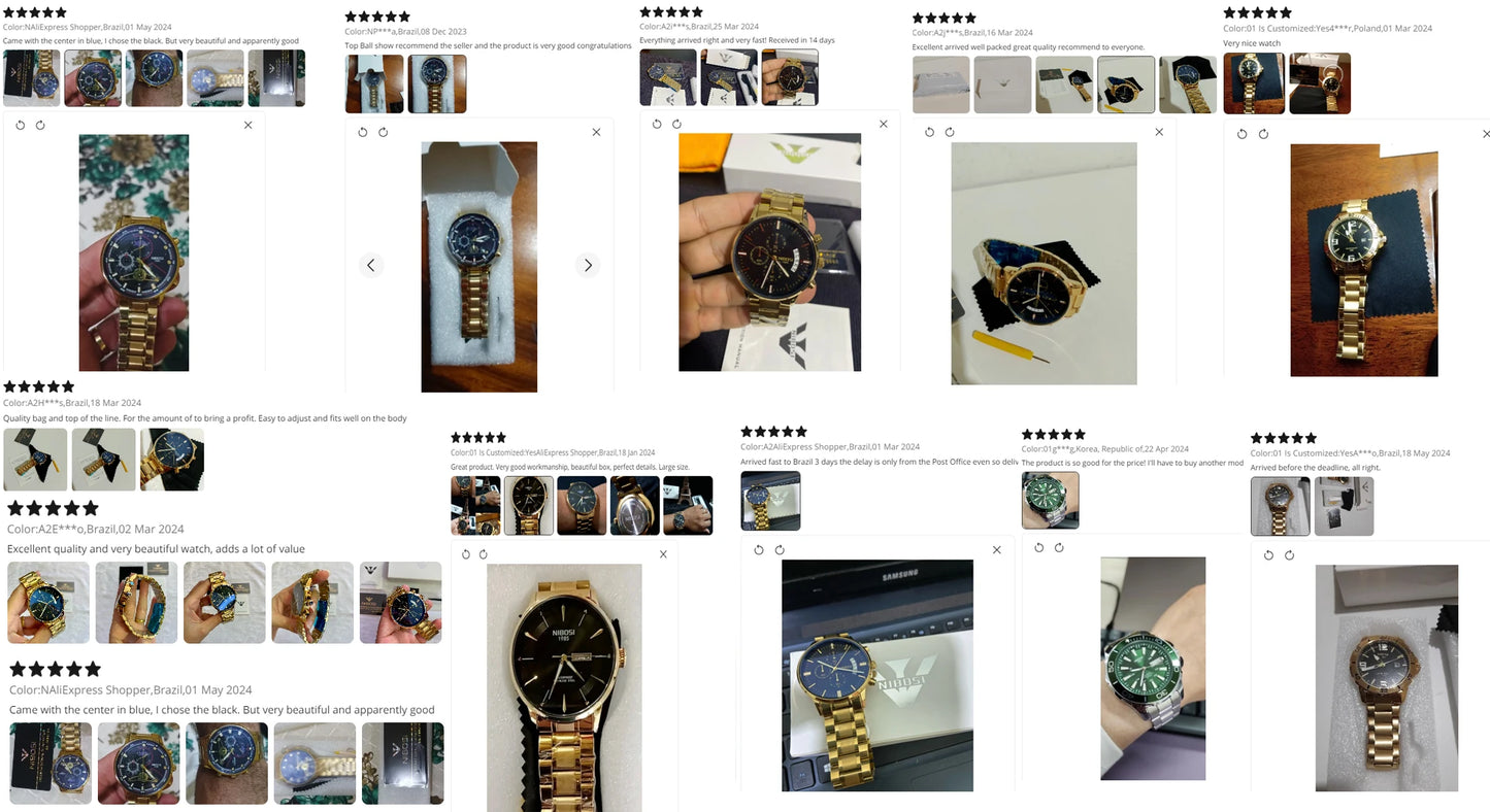 NIBOSI New Men Watch Brand Luxury Fashion Quartz Wristwatch Male Stainless Steel Waterproof Calendar Business Watches For Men