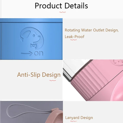 Twist-Open Portable Dog Water Bottle | Travel Pet Drinking & Feeding Cup with Food Bowl for Outdoor Walking