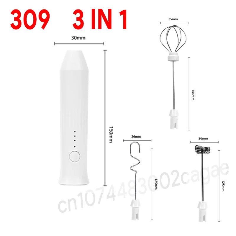 HOT  Electric Milk Frother +Type-C Milk Frother & Egg Beater – 3 Speed