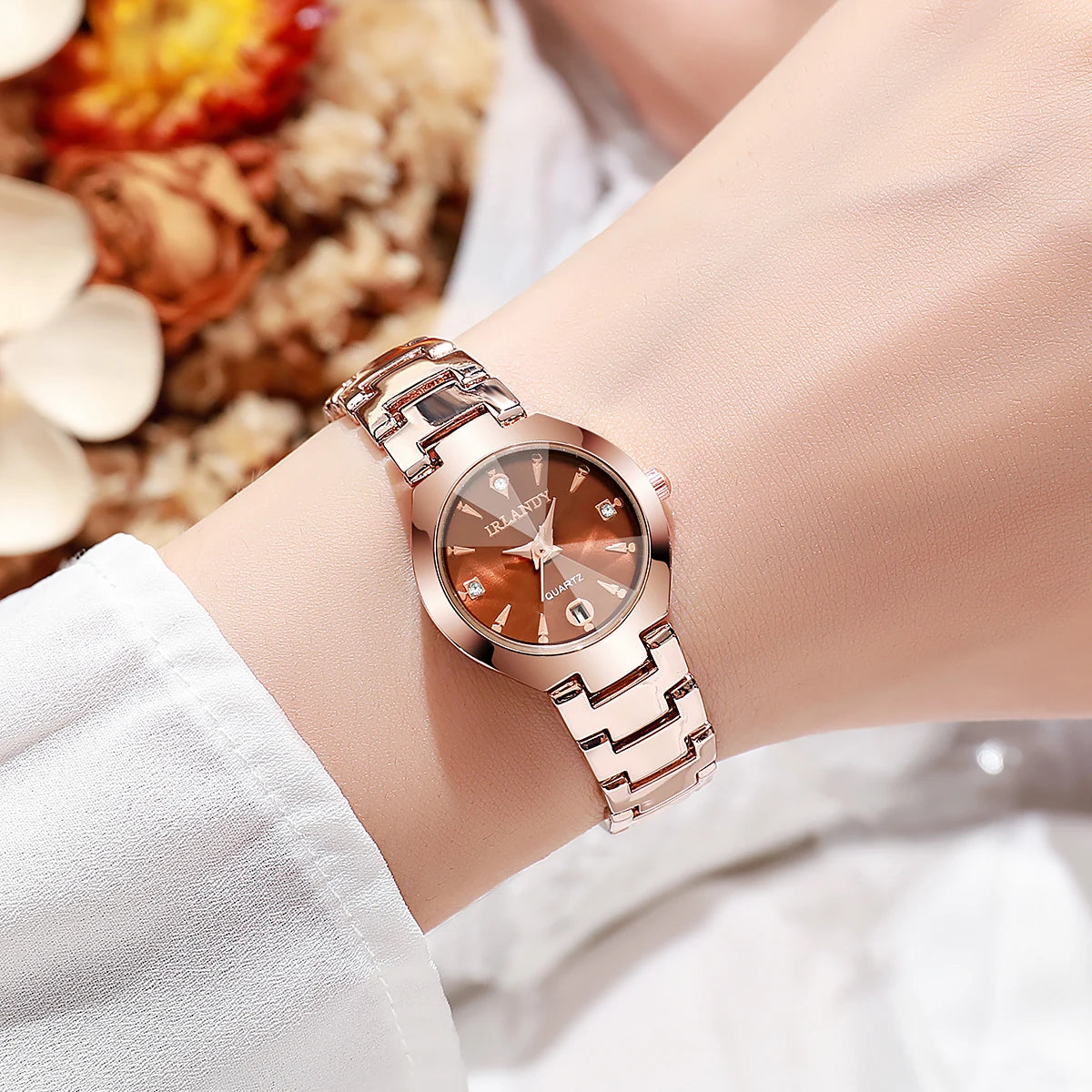 Luxury Women Watches Fashion Small Dial Quartz Watch Ladies Calendar Wristwatches Reloj Mujer（Without Box）