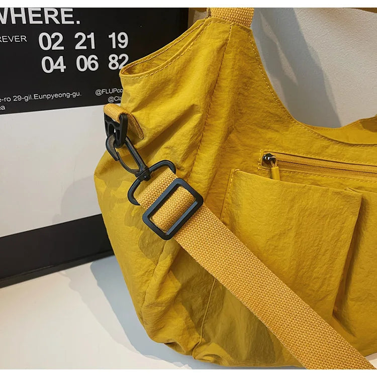 Summer New Large Capacity Crossbody Bag Nylon Fashionable Single Shoulder Handbag Women's Casual Tote Bag