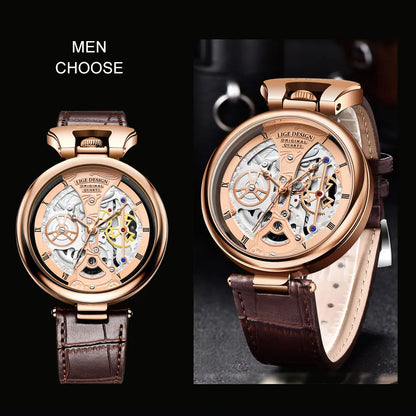 2025 LIGE Men Watches Top Brand Luxury Brown Leather Chronograph Sport Watch For Men Fashion Date Waterproof Clock Reloj Hombre