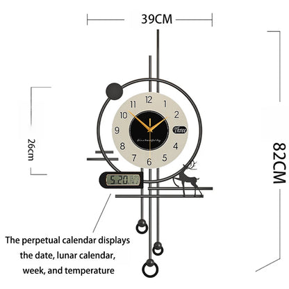 Minimalist Luxury Wall Clock | Silent Modern Calendar Clock for Living Room & Home Decoration Accessories