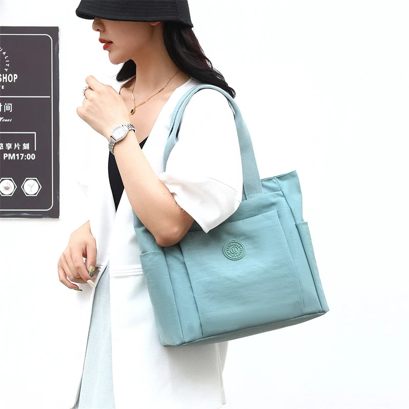 Fashion Casual Women Top Handle Handbag High Quality Fabric Women's Shoulder Bag Large Capacity Girls Casual Tote Bag SAC