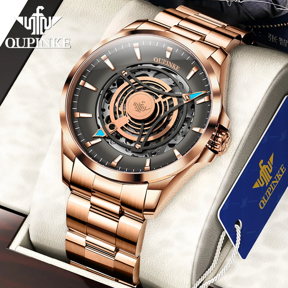 OUPINKE 3206 Mens Watches  Automatic Mechanical Wristwatch For Man Stainless Steel Waterproof Luminous Sapphire Luxury Original