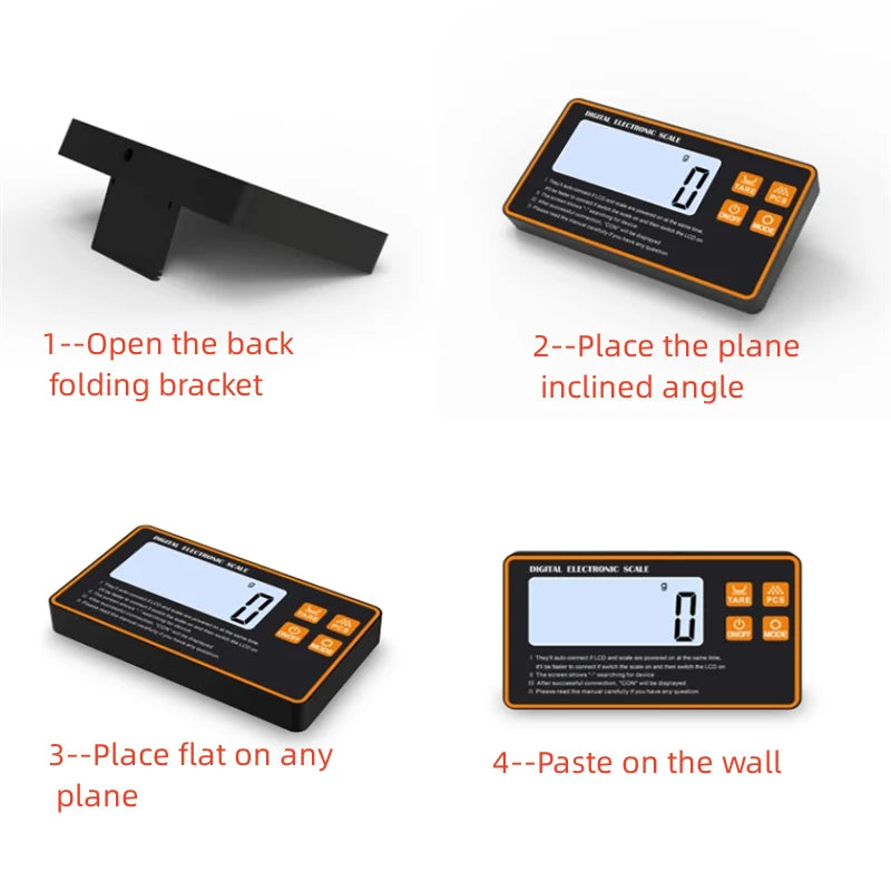 Wireless Kitchen Scale with Remote Display Stainless Steel Pan Magnetic Digital Electronic 15KG for Food Meal Prep