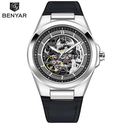BENMYAR 2024 new BY-520742mm hollow luminous dial 50 meter waterproof fashionable luxury men's mechanical watch