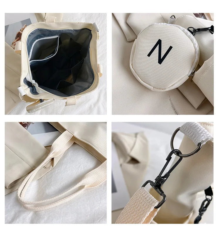 Women Shoulder Crossbody Bag Japanese Canvas Tote Messenger Bag for Student 2024 Ladies Hand Bags Female Handbag Bolsa Feminina