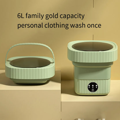 6L/11L Foldable Portable Washing Machine with Spin Dryer | Ultrasonic Mini Washer for Clothes, Underwear & Travel Use