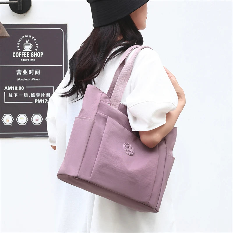 Fashion Casual Women Top Handle Handbag High Quality Fabric Women's Shoulder Bag Large Capacity Girls Casual Tote Bag SAC