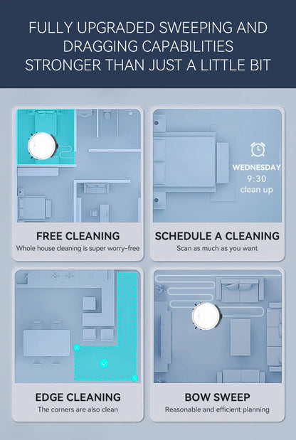Intelligent Sweeping Robot Large Water Tank Mobile App Remote Control Planning And Cleaning Line Low Noise 2000 Pa Large Suction