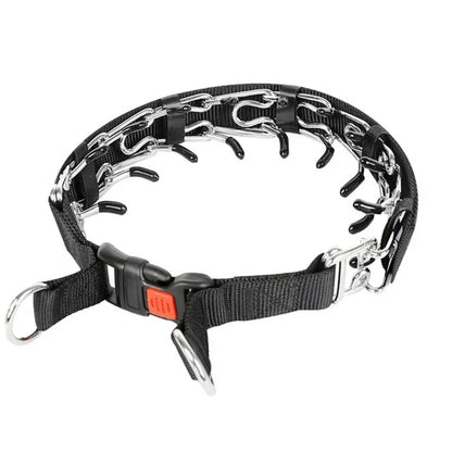 Dog Training Prong Collar | Quick Release Nylon Covered Spike Pinch Collar for Effective Pet Control