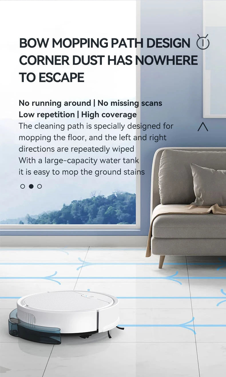 Intelligent Sweeping Robot Large Water Tank Mobile App Remote Control Planning And Cleaning Line Low Noise 2000 Pa Large Suction