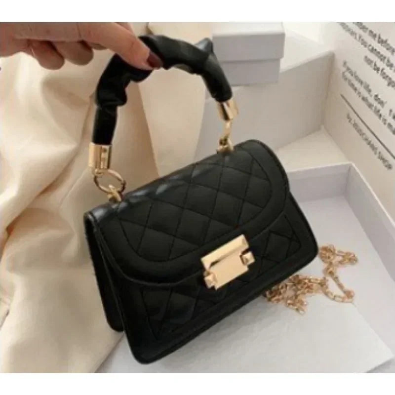 Women PU Leather Shoulder Bags Small Messenger Designer Female 2024 New Fashion Chain Rhomboid Crossbody Bag Ladies Mini Handbag