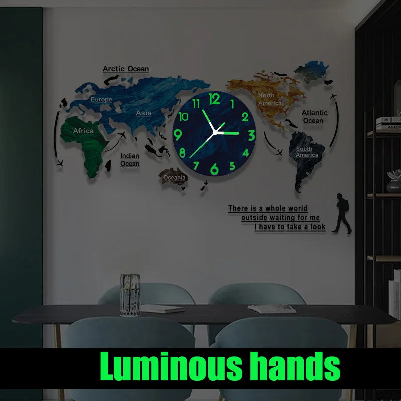 New Hot Unique Acrylic Wall Clock 3D DIY Large Wall Hanging Clock with Stickers Home Decorations