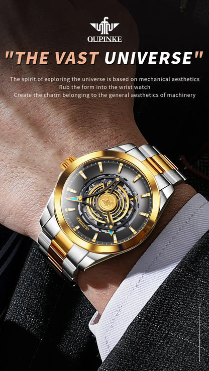 OUPINKE 3206 Mens Watches  Automatic Mechanical Wristwatch For Man Stainless Steel Waterproof Luminous Sapphire Luxury Original