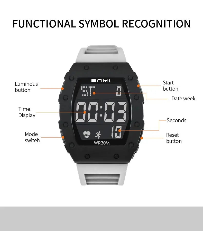 NEW Men's Watch Outdoor Sports Expeditions Fashion Large Screen Waterproof Clock Multifunctional Digital Electronics Watches