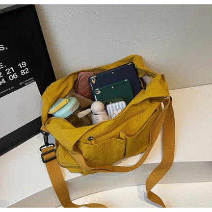 Summer New Large Capacity Crossbody Bag Nylon Fashionable Single Shoulder Handbag Women's Casual Tote Bag