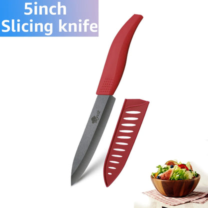 Ceramic Fruit Knife for Kitchen 3 4 5 6 inch Chef Knife with Sheath Utility Slicing Cooking Tool for Vegetable Rustproof Zirconi