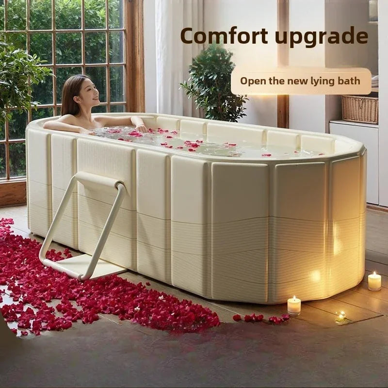 Folding Adult & Kids Bath Bucket | Portable Full-Body Bathtub for Home, Family & Couples