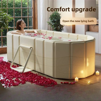 Folding Adult & Kids Bath Bucket | Portable Full-Body Bathtub for Home, Family & Couples