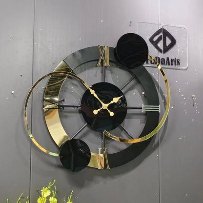 65x60 New Large Metal Frame Wall Clock 2025 Minimalist Modern Needle Art Black Home Decor Watch From Manufacturer