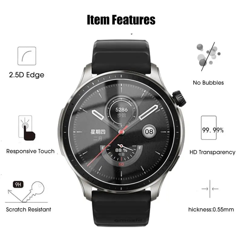 9H Tempered Glass Film For Amazfit GTR 42mm 47mm Smartwatch HD Screen Protector Film For Amazfit GTR 47MM Anti-Scratch Protector