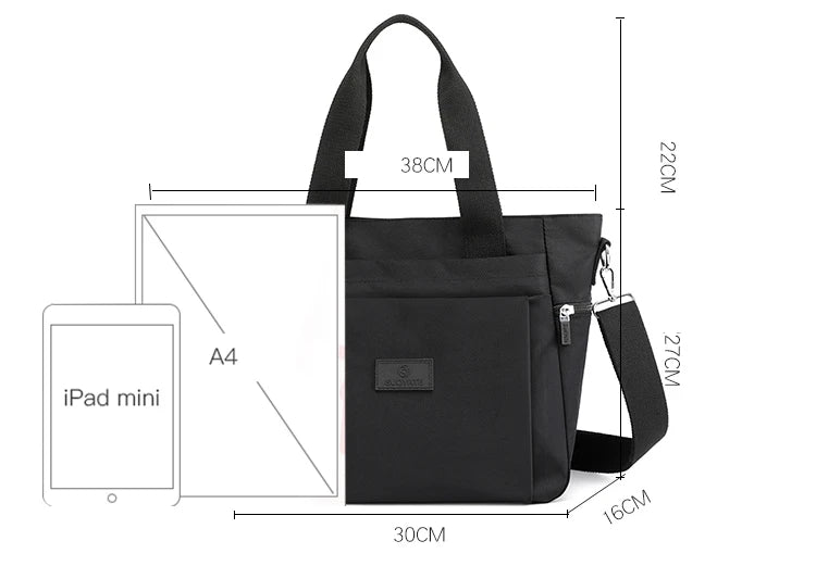 Fashion Large Capcity Women Causal Tote High Quality Durable Nylon Shoulder Bag Female Fabric Big Handbag Shopping Bag