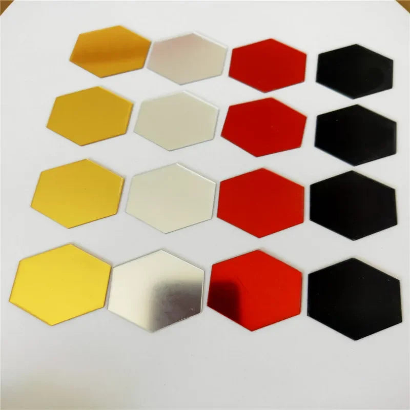 6/12PCS Acrylic Hexagon Wall Mirror Stickers | Self-Adhesive Mosaic Tile Decals for DIY Home Decoration & Art Gifts