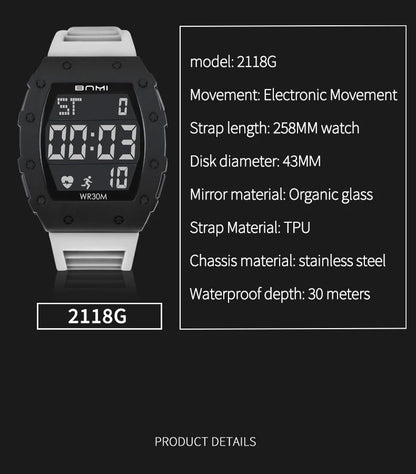 NEW Men's Watch Outdoor Sports Expeditions Fashion Large Screen Waterproof Clock Multifunctional Digital Electronics Watches