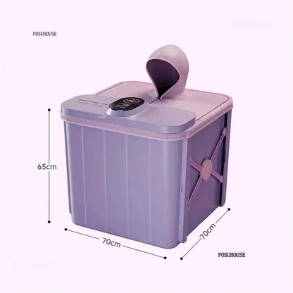 Villa Automatic Heating Folding Bath Bucket Full Body Sweat Steam Bath Barrel Constant Temperature Thickening Portable Bathtub H