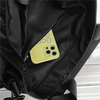 HOCODO Waterproof Women Travel Handbag Large Capacity Ladies Messenger Bag Solid Color Female Crossbody Nylon Shoulder Bag Women