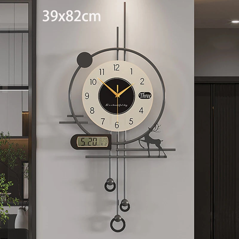 Minimalist Luxury Wall Clock | Silent Modern Calendar Clock for Living Room & Home Decoration Accessories