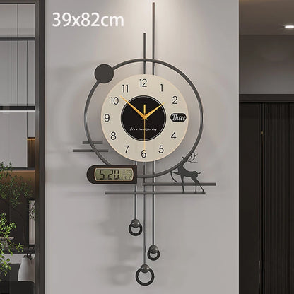 Minimalist Luxury Wall Clock | Silent Modern Calendar Clock for Living Room & Home Decoration Accessories