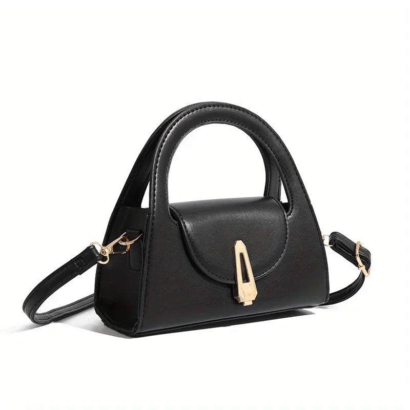 Niche high-end handbag women's new semi-round shoulder bag versatile commuter retro lock messenger bag tide