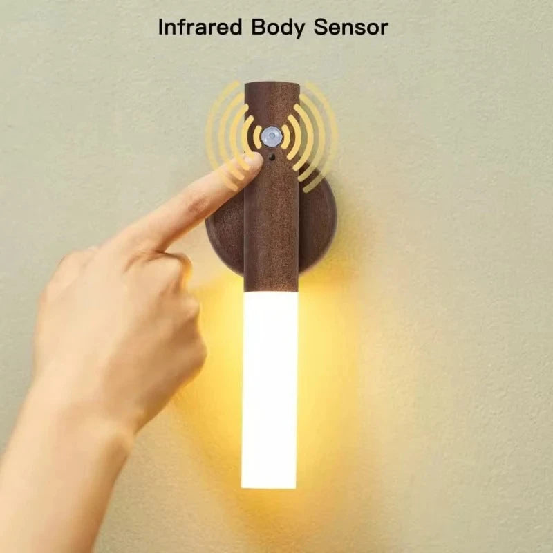 LED Motion Sensor Night Light | USB Rechargeable Human Induction Lamp for Bedside, Cabinet & Wardrobe Lighting