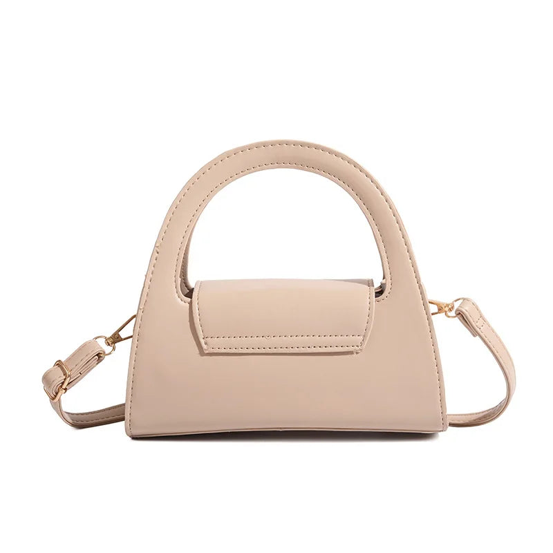 Ladies Flap Top-Handle Bags Versatile Commuter Crossbody Bag Fashion Retro Mini Bags Women Lock Shoulder Semi-circular Handbags