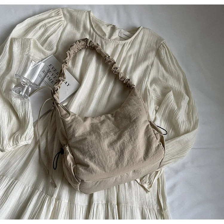 Soft Design Cloth Small Shopper Shopping Underarm Bags Lady Shoulder Bag for Women 2024 Trend Fashion Y2K Handbags сумка