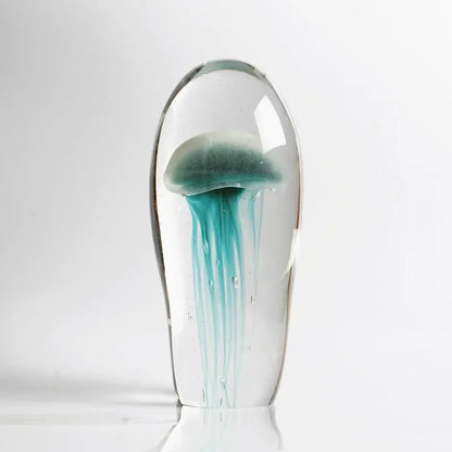 Glass Crystal Luminous Jellyfish Ornament | Nordic Mediterranean Home Decoration & Luxury Table Art Piece
