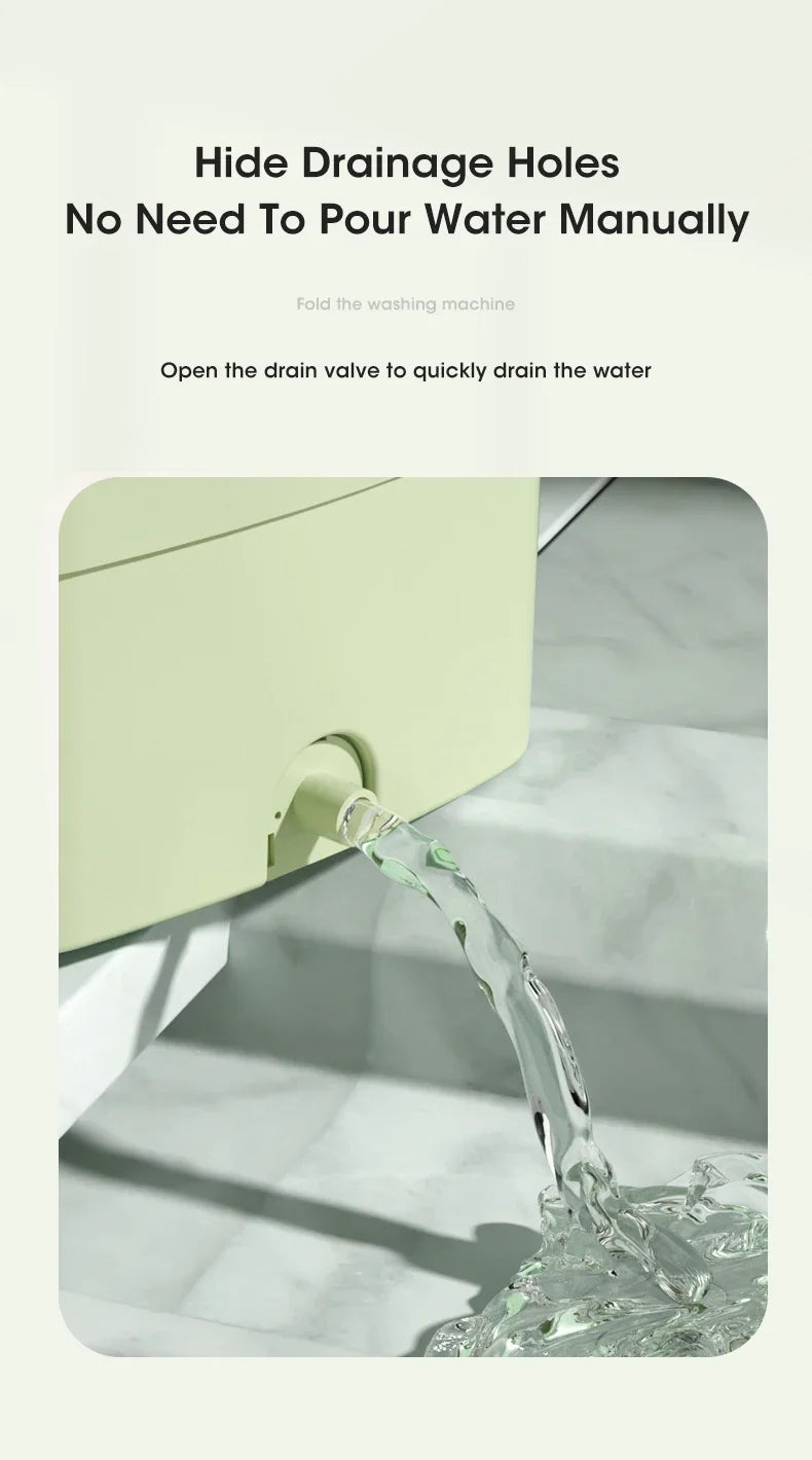 Mini Folding Washing Machine with Dryer | Portable Travel Laundry Washer for Socks & Underwear – 110V-240V (EU/US Plug)