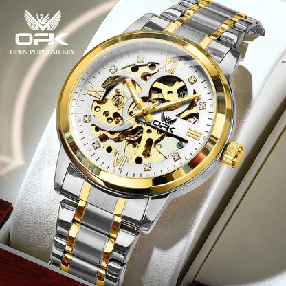 OPK 8165 Mens Watch Original Fashion Brand Luxury Watch Hollowing Watches For Men Waterproof Automatic Watch Mens Gifts Freebie