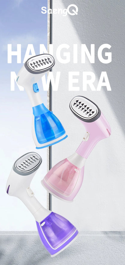 SaengQ 1500W Handheld Garment Steamer | Fast-Heat Portable Fabric Steam Iron with 280ml Tank for Clothes & Home Use
